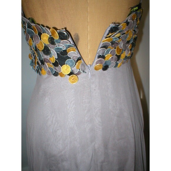 New Womens NWT $3100 40 2 4 USA Malandrino Catherine Long Silk Gray Gown Dress - Picture 8 of 12